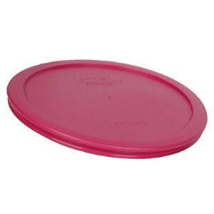 Pyrex 7402-PC 7 Cup Fuchsia Pink Round Plastic Storage Lid, Made in USA - 2 Pack