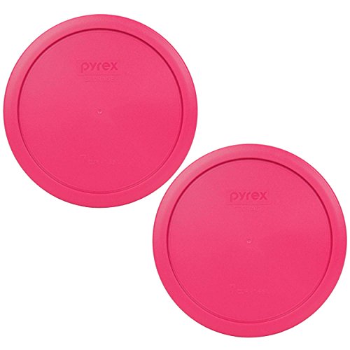 Pyrex 7402-PC 7 Cup Fuchsia Pink Round Plastic Storage Lid, Made in USA - 2 Pack