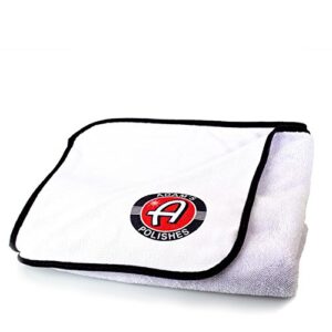 adam's ultra plush drying towel (single) - microfiber cleaning cloth for car detailing, drying, & car wash | soft rag towel won't scratch paint | wax auto kit glass cleaner supplies