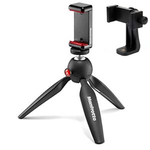 manfrotto stand for universal cell phone, with a bonus zaykir adapter, rotates vertical and horizontal