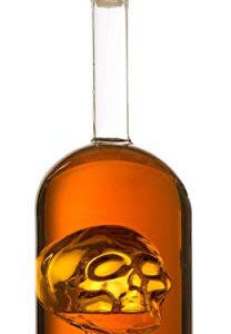 Skull Decanter in Bottler Skull Head by The Wine Savant 750ml, Skull Bottle Skull Face Enlarges with Whiskey, Tequila, Bourbon Scotch or Rum - Great Gift for Any Bar!