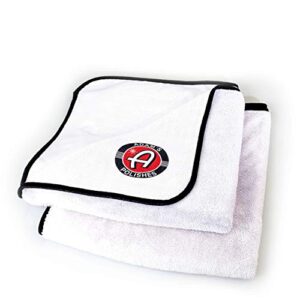 adam's ultra plush drying towel (pack of 2) - microfiber cleaning cloth for car detailing, drying, & car wash | soft rag towel won't scratch paint | wax auto kit glass cleaner supplies