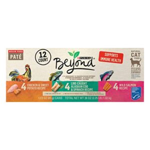 purina beyond grain free wet cat food pate variety pack - (2 packs of 12) 3 oz. cans