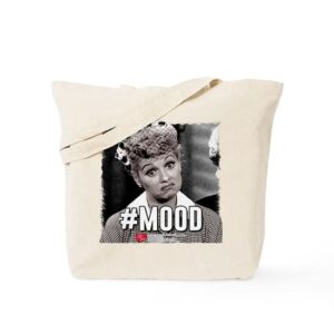 cafepress i love lucy #mood tote bag natural canvas tote bag, reusable shopping bag