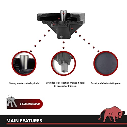 AMPLOCK U-TLS2 : 2'' RV Lock/Trailer Coupler Lock/Boat Trailer Lock (fits on Specific 2 inches Coupler only)