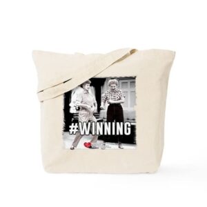 cafepress i love lucy #winning tote bag natural canvas tote bag, reusable shopping bag