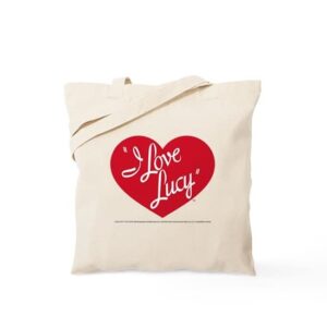 cafepress i love lucy: logo tote bag natural canvas tote bag, reusable shopping bag