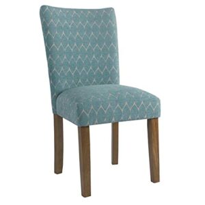 homepop parsons classic upholstered accent dining chair, teal (set of 2)