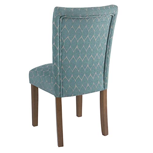 HomePop Parsons Classic Upholstered Accent Dining Chair, Teal (Set of 2)