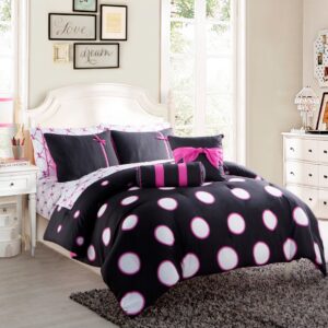 VCNY Home | Sophie Collection | Super Soft & Cozy Complete 10pc Bedding Set, Stylish Chic Design for Home Décor, Full, Grey/Pink