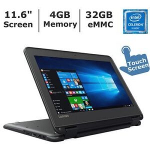 2017 lenovo n23 11.6-inch touchscreen 2-in-1 business laptop, intel celeron n3060, 4gb memory, 32gb emmc, windows 10 professional