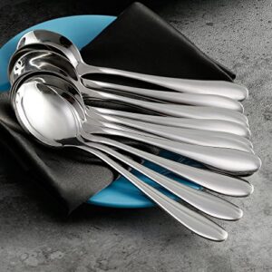 Eslite Large Soup Spoons/Stainless Steel Bouillion Spoons,12-Piece,7.7 Inches