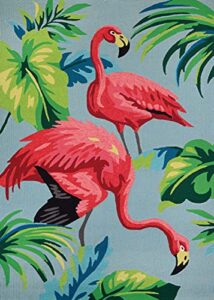 couristan flamingos area rug, 3'6" x 5'6", multicolor