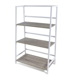 atlantic 3 tier folding shelf - sturdy tubular design, folds for easy storage pn3845036 in white