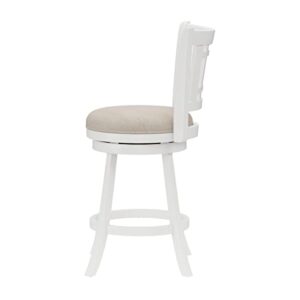 Hillsdale Fairfox Swivel Rectangular Lattice Back, Counter Stool, White