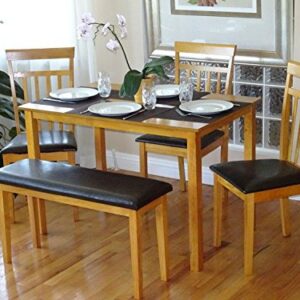 Set of 4 Dining Kitchen Side Chairs Warm Solid Wooden in Maple Finish Padded Seat