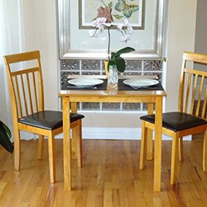Set of 4 Dining Kitchen Side Chairs Warm Solid Wooden in Maple Finish Padded Seat