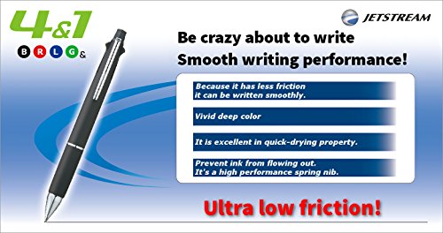 Jetstream 4&1 4 Color Extra Fine Point 0.38mm Ballpoint Multi Pen, Gold Barrel, 4 color Ink Refills, Sticky Notes Value Set