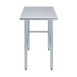 30" X 24" Open Base Stainless Steel Work Table | Residential & Commercial | Food Prep | Heavy Duty Utility Work Station | NSF