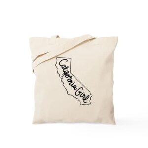 cafepress california girl tote bag natural canvas tote bag, reusable shopping bag