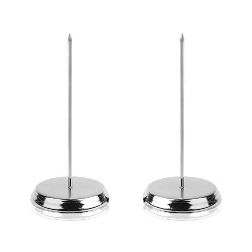 Bluecell pack of 2 stainless steel 6” Receipt bill paper note fork desk holder for restaurant bar