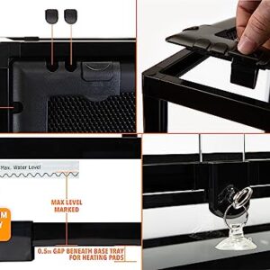 Carolina Custom Cages Tempered Glass Terrarium for Lizard, Extra-Long, 48Lx18Dx18H, Easy Assembly