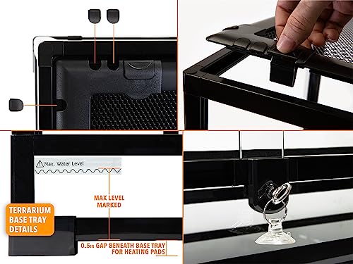 Carolina Custom Cages Tempered Glass Terrarium for Lizard, Extra-Long, 48Lx18Dx18H, Easy Assembly