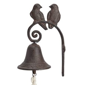 juvale love birds cast iron dinner bell, antique style farmhouse wall mounted decoration for outside the house (4.5 x 8.5 x 1.5 in)