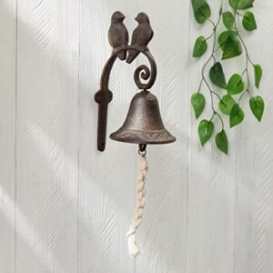 Juvale Love Birds Cast Iron Dinner Bell, Antique Style Farmhouse Wall Mounted Decoration for Outside The House (4.5 x 8.5 x 1.5 in)