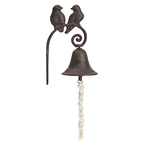 Juvale Love Birds Cast Iron Dinner Bell, Antique Style Farmhouse Wall Mounted Decoration for Outside The House (4.5 x 8.5 x 1.5 in)
