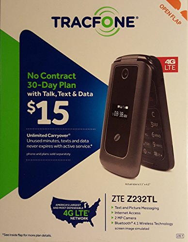 TracFone ZTE Cymbal-G 4G LTE Z232TL - Flip Phone