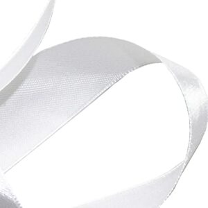 SWTOOL 1" Solid Satin Ribbon 50 Yards Roll for Wedding Details, Sewing Projects, Gift Wrapping, Invitation Embellishments and Crafting Projects Etc (White)