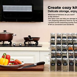 AmHoo Acrylic Spice Rack - 5 Tiers Seasoning Shelf Kitchen Spice Rack Organizer for Cabinets