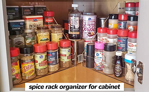 AmHoo Acrylic Spice Rack - 5 Tiers Seasoning Shelf Kitchen Spice Rack Organizer for Cabinets