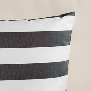 Christopher Knight Home Coronado Outdoor Water Resistant Square and Rectangular Throw Pillows, 4-Pcs Set, Black / White