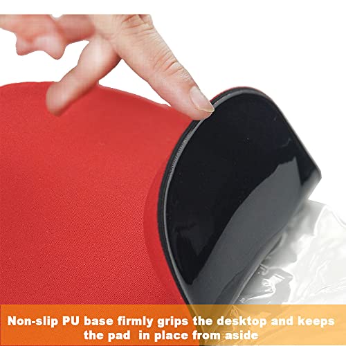 Office Mousepad with Gel Wrist Support - Ergonomic Gaming Desktop Mouse Pad Wrist Rest - Design Gamepad Mat Rubber Base for Laptop Comquter -Silicone Non-Slip Special-Textured Surface (05Red) D