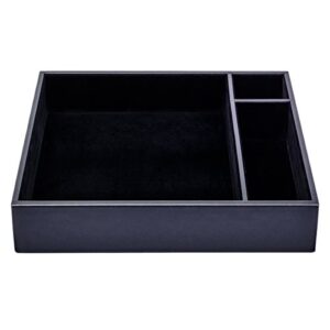 dacasso black leatherette conference room organizer tray