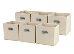 sodynee new large foldable cloth storage cube basket bins organizer containers drawers, 6 pack, 12" x 12" x 12"