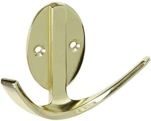 national hardware stanley n807-006, 3 in l, zinc die cast, polished brass hook robe double chrome 3in