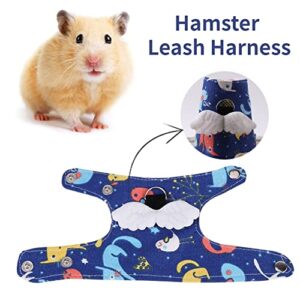 Yosoo Squirrel Harness, Adjustable Cute Angle Wings Comfort Harness Vest Clothes with Leash Hamster Gerbil Rat Mouse Ferret Chinchilla Small Animal Walking Toy (Light Blue)