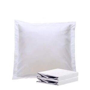 ntbay 100% brushed microfiber 26x26 euro pillow shams set of 2, super soft and cozy european throw pillow covers, wrinkle, fade, stain resistant square pillow cases, white