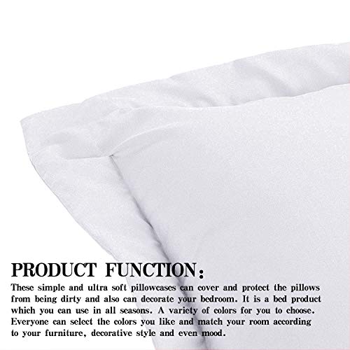 NTBAY 100% Brushed Microfiber 26x26 Euro Pillow Shams Set of 2, Super Soft and Cozy European Throw Pillow Covers, Wrinkle, Fade, Stain Resistant Square Pillow Cases, White