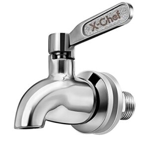 x-chef beverage dispenser spigot replacement, stainless steel metal spigot for glass jar & drink dispenser