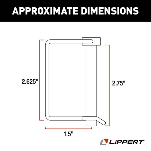 Lippert Ground Control 3.0 Replacement RV Leveling System Jack Footpad Snap Pin, 3" x 3/8" Diameter Snapper with Spring Clip - 225598