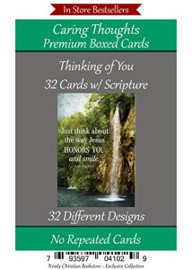 thinking of you cards (no repeated cards) 32 design christian / religious greeting card assortment ~ scripture in every card