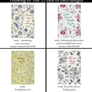 Thinking of You Cards (No Repeated Cards) 32 Design Christian / Religious Greeting Card Assortment ~ Scripture in every card