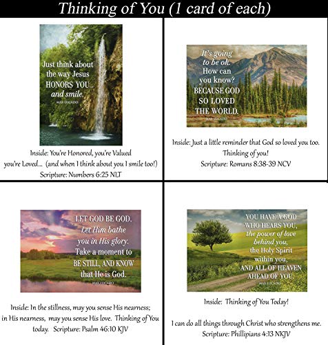 Thinking of You Cards (No Repeated Cards) 32 Design Christian / Religious Greeting Card Assortment ~ Scripture in every card