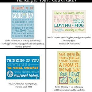 Thinking of You Cards (No Repeated Cards) 32 Design Christian / Religious Greeting Card Assortment ~ Scripture in every card