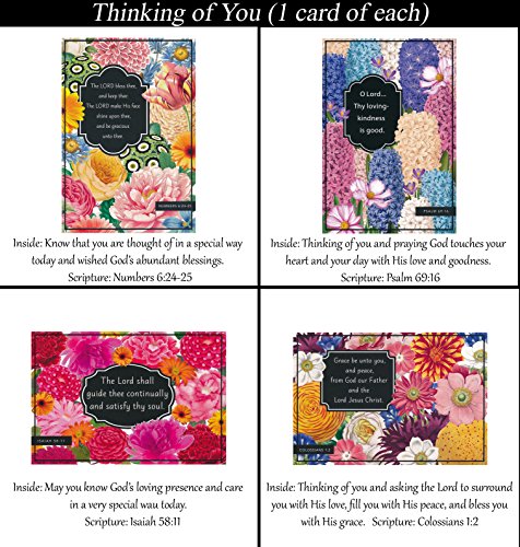 Thinking of You Cards (No Repeated Cards) 32 Design Christian / Religious Greeting Card Assortment ~ Scripture in every card