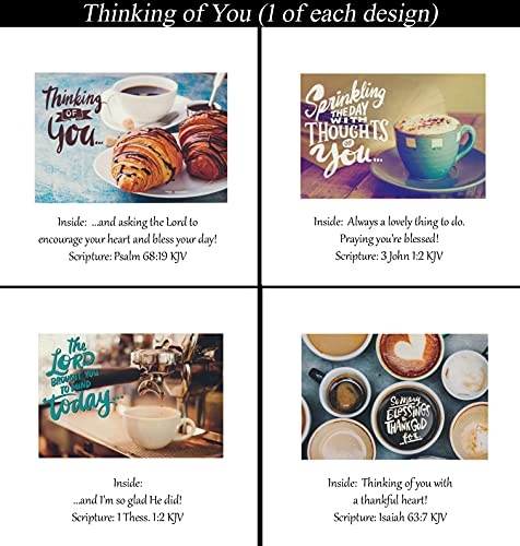 Thinking of You Cards (No Repeated Cards) 32 Design Christian / Religious Greeting Card Assortment ~ Scripture in every card